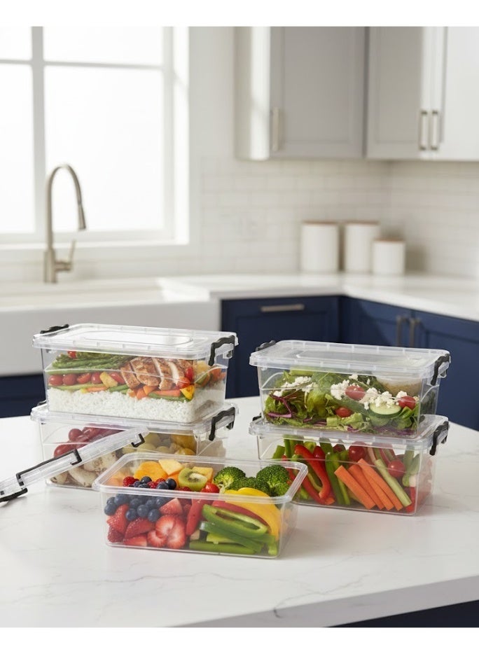 فافيلا طقم علب بلاستيك متعدد الاستخدامات-5 قطعة جودة عالية - سعة1.2 لتر - Image 1